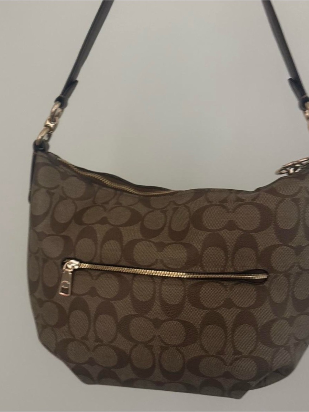 Coach Brown Signature-Pattern Shoulder Bag